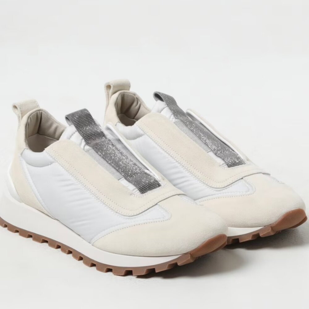 Brunello Cucinelli Suede Sneakers With Monili